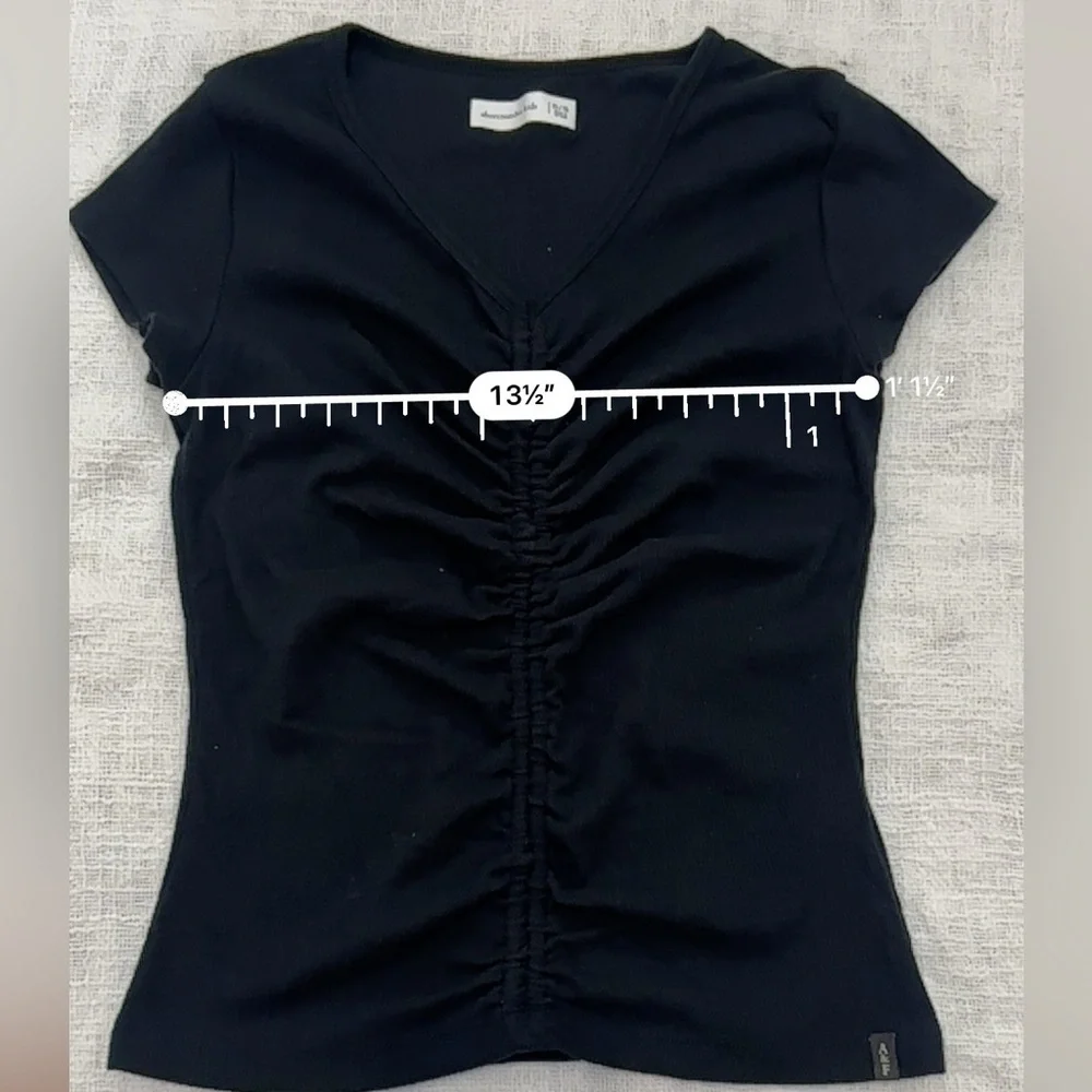 abercrombie kids front cinched tshirt black size 15/16
